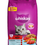 Whiskas Dry Adult Sterilised Cat Food Beef 2.7KG