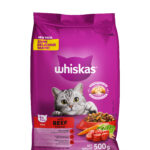 Whiskas Dry Adult Cat Food Beef 500g