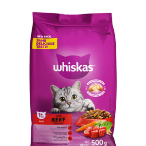 Whiskas Dry Adult Cat Food Beef 500g