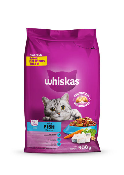 Whiskas Dry Adult Cat Food with Fish Flavour 900g