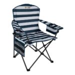 OZtrail Getaway Camping Chair Navy & White Stripe 130kg