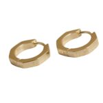 NuLuDa Jewellery- Hexagon Hoops Earrings – Gold Plated