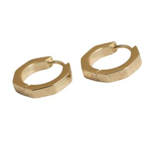 NuLuDa Jewellery- Hexagon Hoops Earrings – Gold Plated