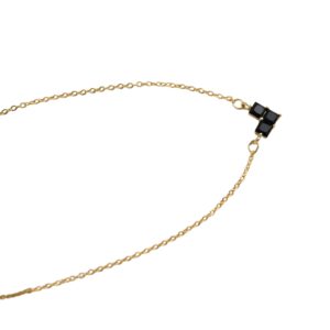 NuLuDa Jewellery- Black Crystal Pendant Necklace – Gold Plated