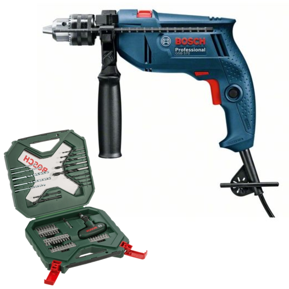 Bosch – Impact Drill (GSB 570) With 54 Piece X-Line Drill/Driver Set