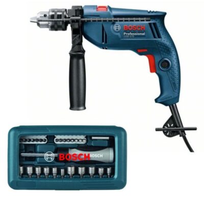 Bosch – Impact Drill (GSB 570) with Screwdriver Bit Set – 46 Piece