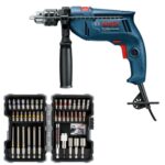 Bosch – Impact Drill (GSB570) with Screwdriver & Nutsetter Bits Set (43Pcs)