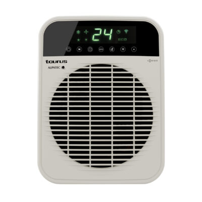 Taurus Heater Floor Fan Cream Wi-Fi Enabled 2Heat Settings 2000W