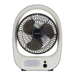 Mellerware Fan Rechargeable Desktop Plastic White 7in 7W “Light Wave”