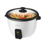 Mellerware Rice Cooker With Glass Lid Plastic White 600ml 300W