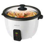 Mellerware Rice Cooker With Glass Lid Plastic White 1.8L 700W