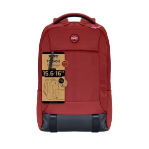 Port Torino II 15.6″ Laptop Backpack – Padded Compartment, Red Laptop Bag