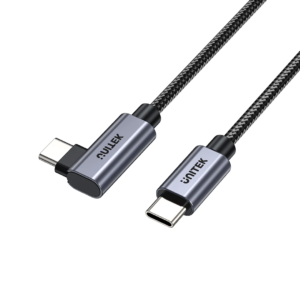 Unitek C14123bk | 100w Usb2.0 Type-C Nylon Braided Cable with 90 Degree