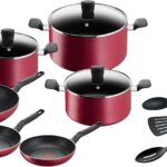 Tefal Super Cook 12 Piece Cookware Set Red