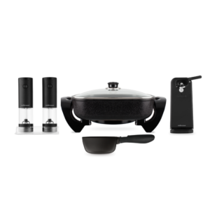 Mellerware Pack 4 Piece Frying Pan + Salt & Pepper Grinder + Can Opener + Scale