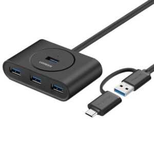 UGREEN 4-Port USB 3.0 Hub with Micro USB | 5Gbps Data Transfer – 1m