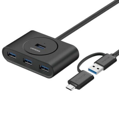 UGREEN 4-Port USB 3.0 Hub with Micro USB | 5Gbps Data Transfer – 1m